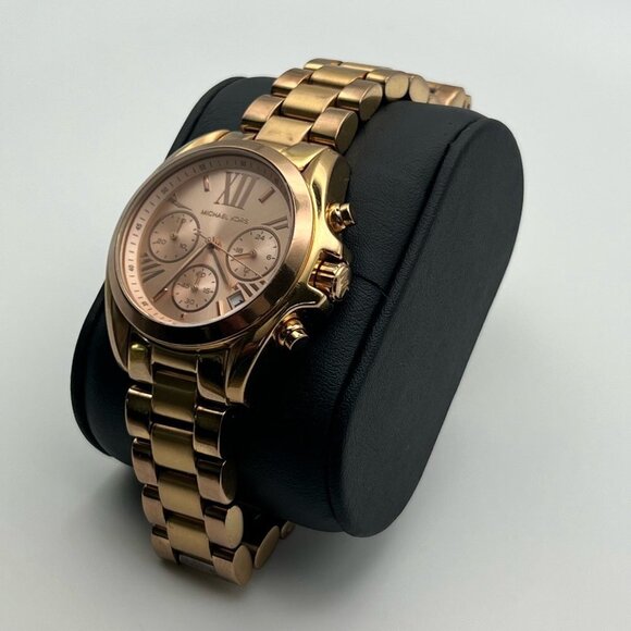 MICHAEL KORS Bradshaw MK5799 Chronograph Rose Gold Watch Extra Links & Working - Picture 3 of 9